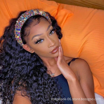 Full Handmade  Colorful Baroque Pearl Crystal Headband For Women Luxury Shiny Padded Diamond Hairband Hair Accessories
